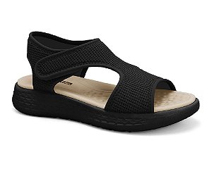 Sandalia Papete Comfortflex Lycra Conforto Preto
