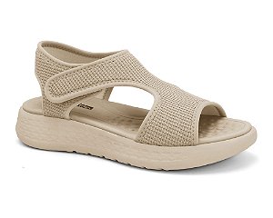 Sandalia Papete Comfortflex Lycra Conforto Almond