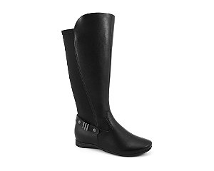 Bota Comfortflex Cano Longo Feminina Preta