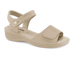 Sandalia Conforto Papete Anabela Comfortflex Almond