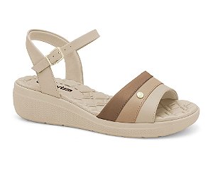 Sandalia Anabela Confortflex Feminina Almond