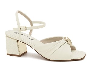 Sandalia Ramarim Casual Salto Bloco Coconut