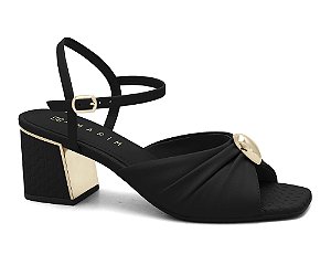 Sandalia Ramarim Casual Salto Bloco Preto