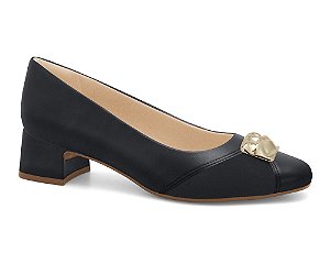Scarpin Comfortflex Feminino Navy Salto Bloco