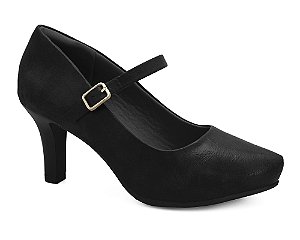 Sapato Boneca de Salto Comfortflex Preto