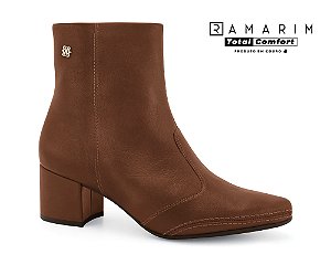Bota Ramarim Couro Cano Curto Capuccino