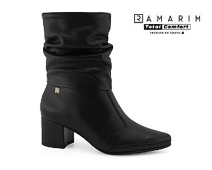 Bota Ramarim Cano Medio Couro Preto