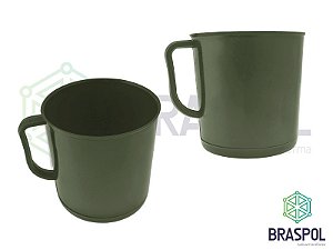 Caneco Plástico VERDE OLIVA Braspol