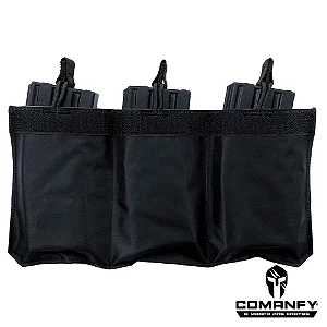 Porta Carregador Fuzil 556 Triplo Canguru PRETO Comanfy