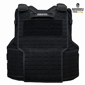 Colete GLADIADOR IIIA Laser Cut ABA LARGA PRETO Comanfy
