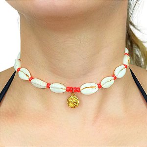 Colar Choker Pomba Gira Vermelho