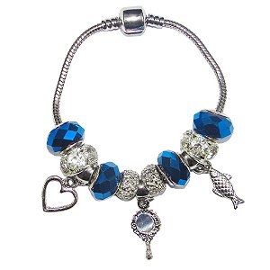 Pulseira Oxum Berloques Azul