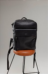 Mochila Couro Premium - Preta