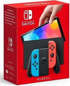Nintendo Switch OLED Azul e Vermelho Neon