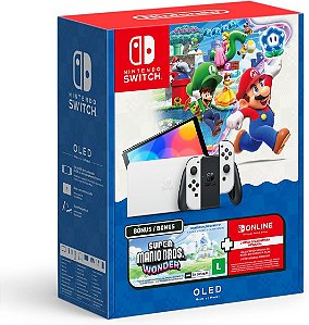 Nintendo switch oled branco com mario bros. wonder