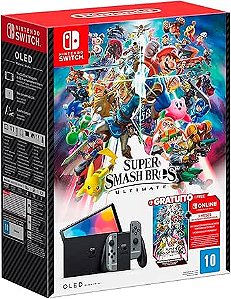 Nintendo Switch Oled Smash Bros Desbloqueado Seminovo