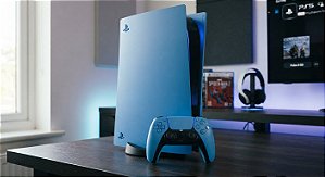 Faceplate/dualsense ps5 fat c/leitor blue starlight semi novos