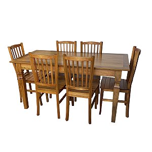 Jogo De Mesa Com 6 Cadeiras BH Madeira Maciça Imperdível