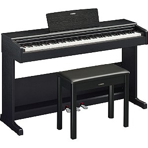 Piano Vertical Digital Yamaha YDP-105B Arius Preto 88 Teclas com Banco