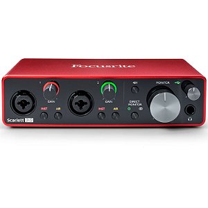 Focusrite Scarlett 2i2 (3ª geração) Interface de áudio USB C