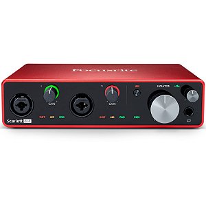 Focusrite Scarlett 4i4 (3ª geração) Interface de áudio MIDI USB C