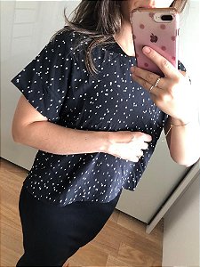 Blusa Poá Manga Dobrada
