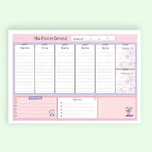 Planner Semanal Destacável A4 - Sonhos