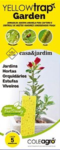 Armadilha Amarela para Insetos - 5 und - Yellow Trap Garden - Coleagro - 25x10cm