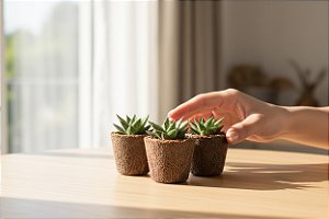 Kit 3 Vasos Fibra de Coco nº3 Mini - Coquim