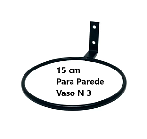 Suporte Anel para Vaso Raiz N3 Parede - Preto