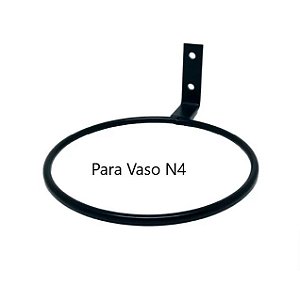 Suporte Anel para Vaso Raiz N4 Parede - Preto