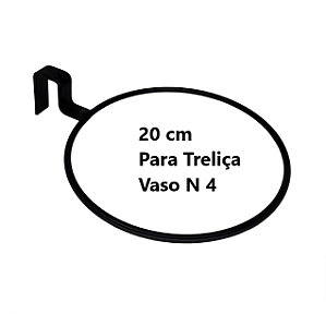 Suporte Anel para Vaso Raiz N4 com Encaixe - Preto