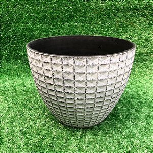 Vaso Nanda Concreto 22x17cm - Plástico Pedra Artificial TS Brasil