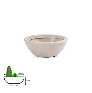 Vaso Bacia PP Branco Mármore - 21x9cm - Vasap Design
