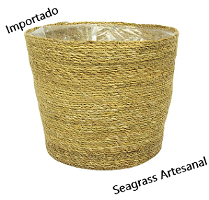 Cesto Artesanal Igmar Natural 18x16 M - Palha Seagrass - TS Brasil