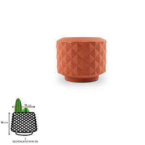 Vaso Recôncavo Mini 38 - 19 x 15 cm - Terracota - Vasap