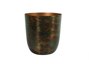 Cachepot Vaso Mayk Sky Burn 12x13 - Metal - TS Brasil