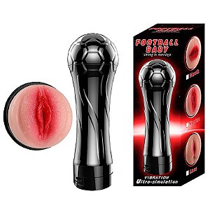 Masturbador Lanterna Masculino - Formato de Vagina - com Vibração - Football Baby