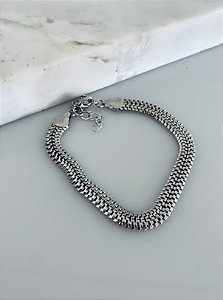 Pulseira lacraia em banho de rôdio PL0004