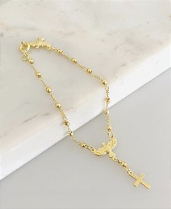 Pulseira Espírito Santo em banho de ouro 18k