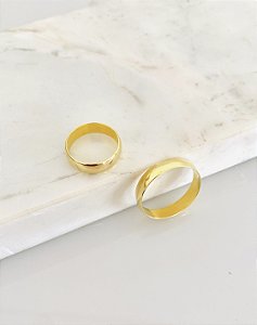 Aliança tradicional banhado a ouro 18k