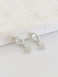 Argola Espírito Santo com zircônia em banho de rôdio branco
