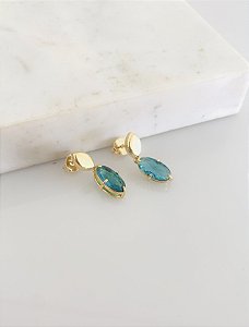 Brinco turmalina fusion em banho de ouro 18k