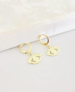 Argola olho grego em banho de ouro 18k