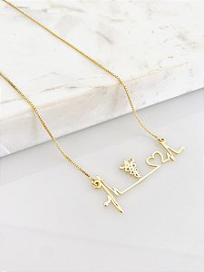 Colar de profissão em banho de ouro 18k