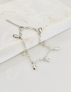 Pulseira gota com ponto de luz em rôdio branco
