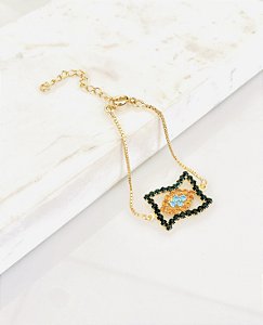 Pulseira Brasil em banho de ouro 18k