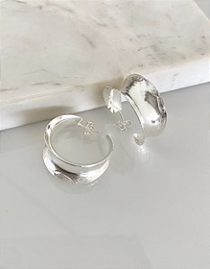 Argola diamandando em banho de prata