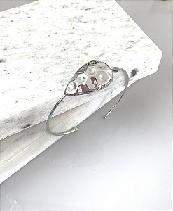 Bracelete gota amassada em semijoia