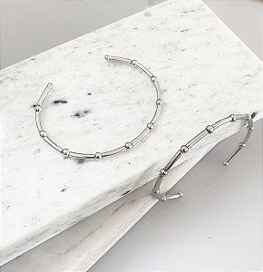 Bracelete canuto bola em semijoia